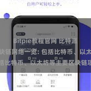 Bitpie教程官网 比特派钱包支持的区块链网络一览: 包括比特币、以太坊等主要区块链项目