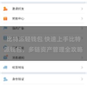 比特派轻钱包 快速上手比特派钱包，多链资产管理全攻略