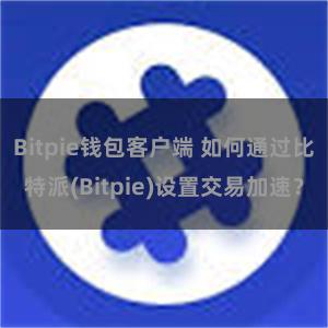 Bitpie钱包客户端 如何通过比特派(Bitpie)设置交易加速？