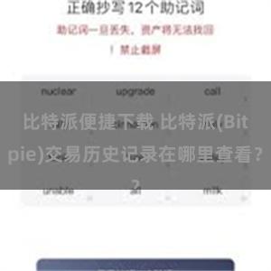 比特派便捷下载 比特派(Bitpie)交易历史记录在哪里查看？