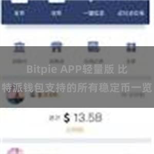 Bitpie APP轻量版 比特派钱包支持的所有稳定币一览